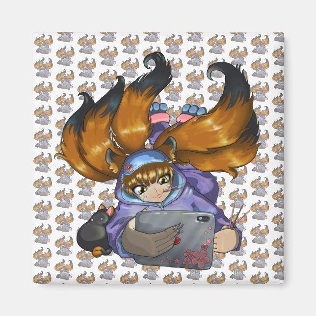 Kitsune Life Magnet (Vorne)
