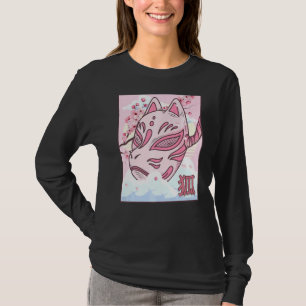 Kitsune Maske Japanisch ästhetische Fox Maske Cher T-Shirt