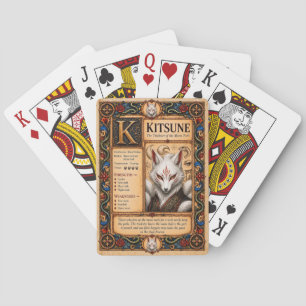 Kitsune, mittelalterliche Bestiarien-Kunst Spielkarten
