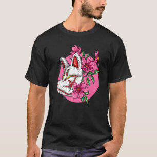 Kitsune Nine Tegelfox Sakura Cherry Blossom Flow T-Shirt