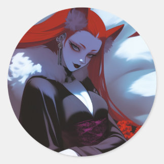 Kitsune Runder Aufkleber