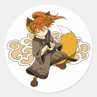 Kitsune Samurai Stickers