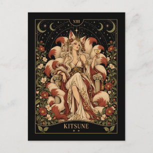 Kitsune, Sternenlicht-Tarot-Kunst Postkarte