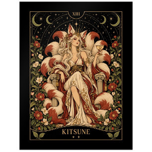Kitsune, Sternenlicht-Tarot-Kunst Postkarte