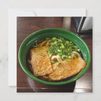 Kitsune Udon Japanische Nudelsuppe Schüssel Feiertagskarte