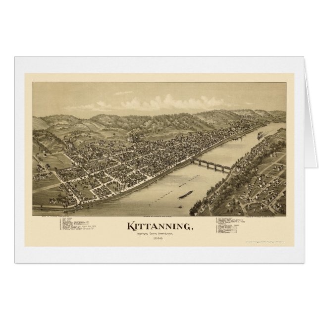 Kittanning, panoramische Karte PAs - 1896 (Vorderseite (Horizontal))