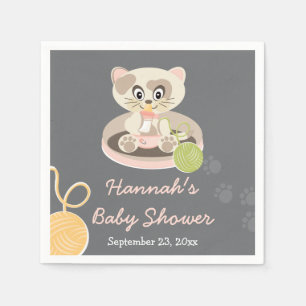 Kitte in Pink Diapers Babydusche Serviette