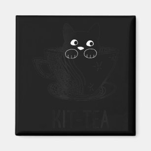 KitTea Katze Lover Niedliche und lustige schwarze  Magnet