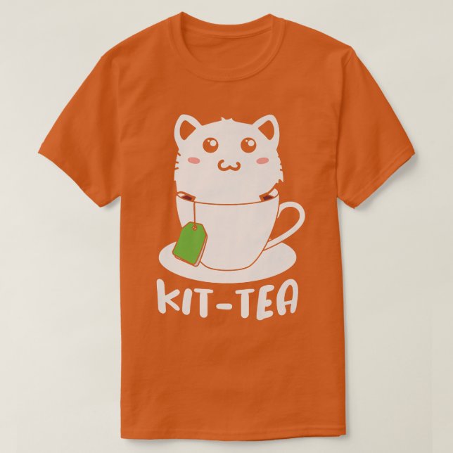 Kittea T Niedlich Cat im Teacup T-Shirt Funny Nove (Design vorne)