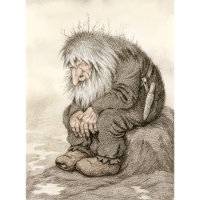Kittelsen Troll fragt sich, wie alt er ist CC0040