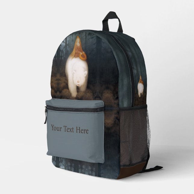 Kittelsen - White-Bar King Valemon Bedruckter Rucksack (Rückseitige Ecke Rechts)