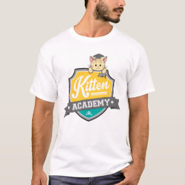 Kitten Academy Wappen T - Shirt (weiß)