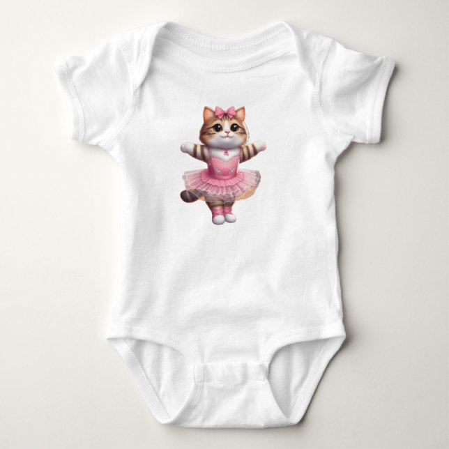Kitten Ballerina Baby Strampler (Vorderseite)