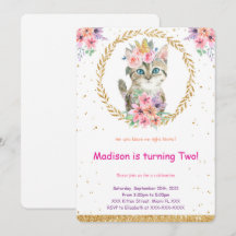 Kitten Birthday Einladung