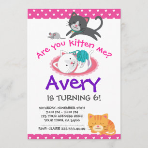 Kitten Birthday Invasion, Adoption von Haustieren  Einladung