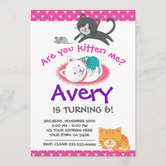 Kitten Birthday Invasion, Adoption von Haustieren Einladung