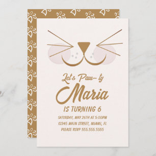 Kitten Birthday Paw-ty Party Animal Einladung