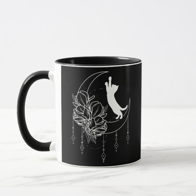 Kitten Blume Moon Magic Signs Katze Floral Tasse (Links)
