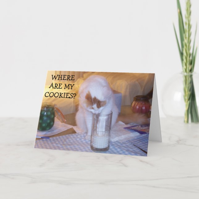 KITTEN BRAUCHEN COOKIES/TO WISH U GLÜCKLICH GEBURT KARTE (Vorderseite)