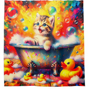 Kitten Bubble Bath Duschvorhang