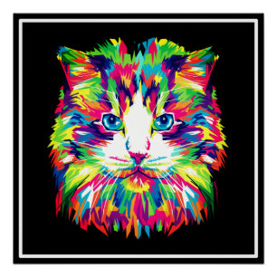 Kitten Cat Face Prismatic Design-21908 Poster
