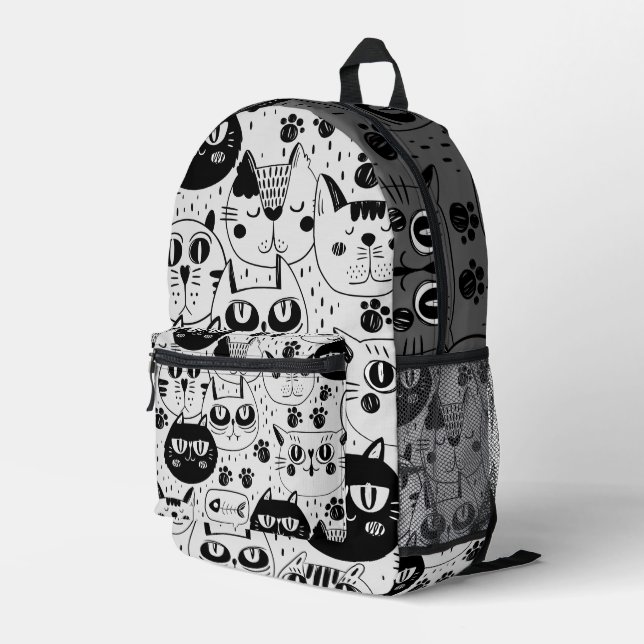 Kitten Cat Faces Backpack Bedruckter Rucksack (Rückseitige Ecke Rechts)