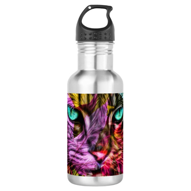 Kitten Cat Künstlerisch Design Edelstahlflasche (Vorderseite)