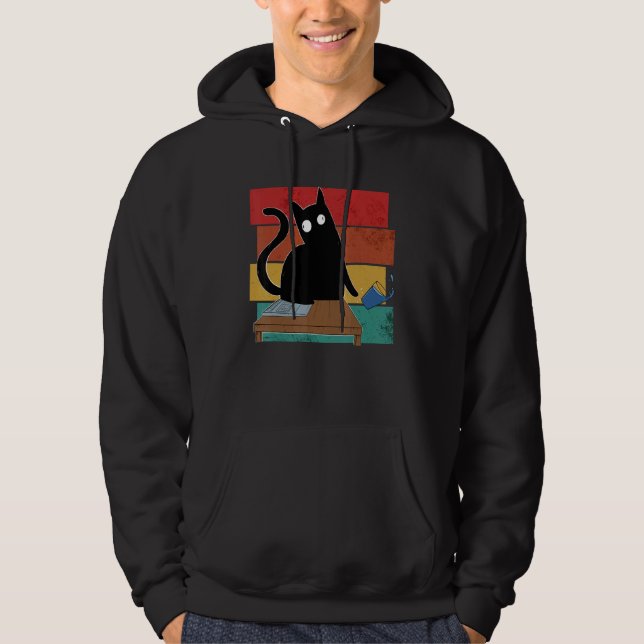 Kitten Cheeky Black Cat Hoodie (Vorderseite)