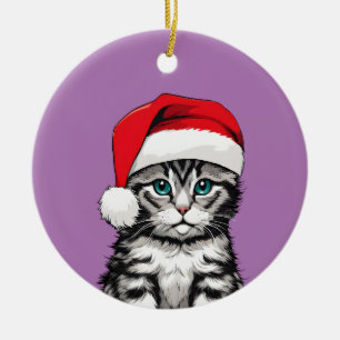 Kitten Christmas Keramik Ornament
