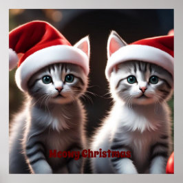 Kitten Christmas Poster