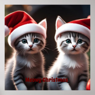Kitten Christmas Poster