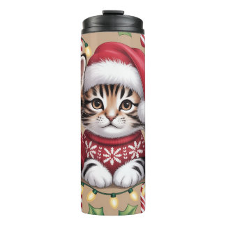 Kitten Christmas Treat Lineup Thermosbecher