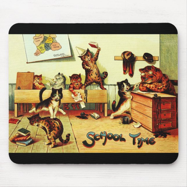 Kitten Classroom Chaos Louis Wain Mousepad (Vorne)