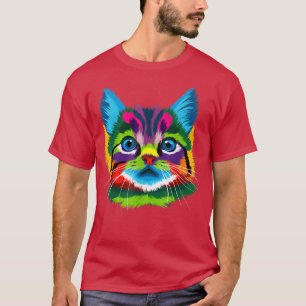 Kitten Colorful Art Geschenke für Katzen Liebhaber T-Shirt