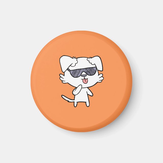 Kitten Dog mit Sonnenbrille Magnet (Vorne)