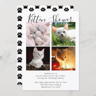 Kitten Dusche Niedliche Personalisierte Katze Adop Einladung