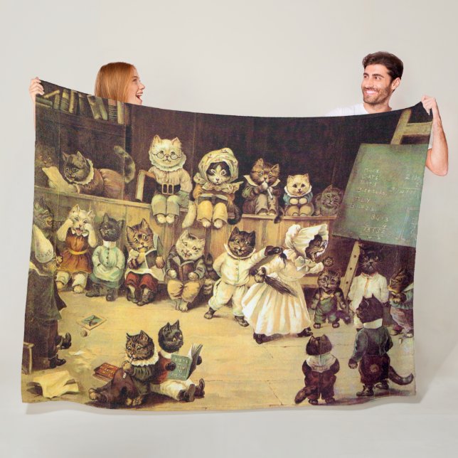 Kitten einer Schule für Katzen, Louis Wain Fleecedecke (Beispiel)