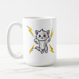 Kitten fierce pussy cat lightning bolts FEMALE ERA Kaffeetasse