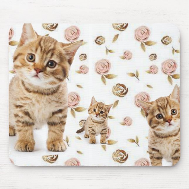 Kitten floral Maus Pad! Mousepad (Vorne)