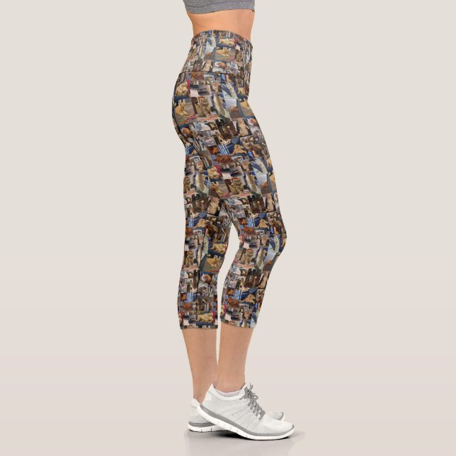 Kitten Foto Collage, Capri Leggings (Rechts)