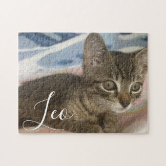 Kitten Foto Tierische Druckmuster Name Beigeschenk Puzzle