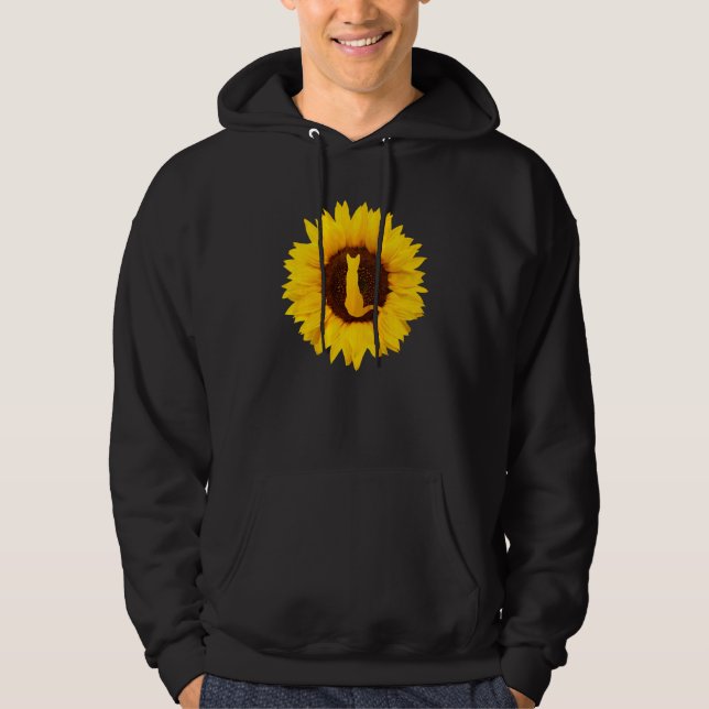 Kitten für Frauen Männer Katze Sonnenblume Hoodie (Vorderseite)