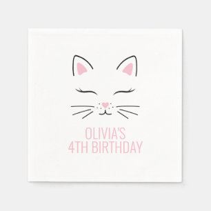 Kitten Geburtstagsparty Servietten pink