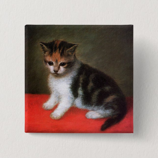Kitten-Gemälde von George Stubbs Button (Vorderseite)