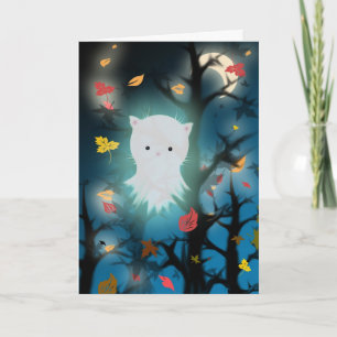 Kitten Ghost Halloween Card Karte