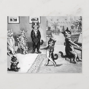 Kitten gibt eine Erwägung Postkarte