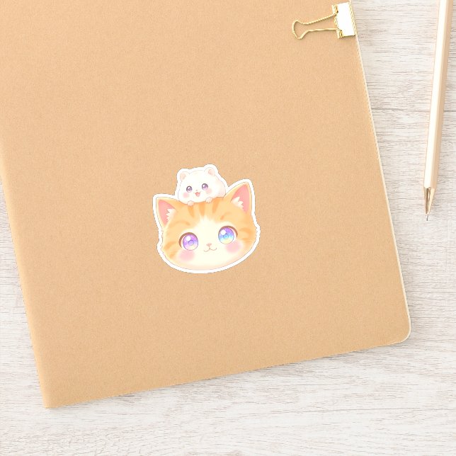 Kitten & Hamster Sticker | Happy Duo Friends (Notizbuch)