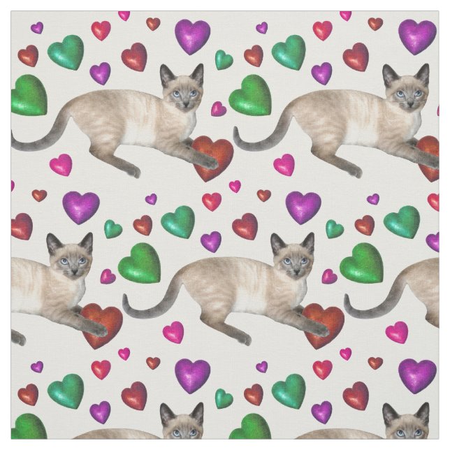 Kitten Hearts Fabric Stoff (Muster)