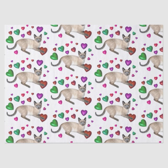 Kitten Hearts Tissue Seidenpapier (Vorderseite)