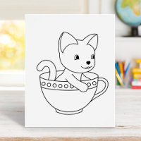 Kitten im Cup - Katze in einer Teacup-Farbseite